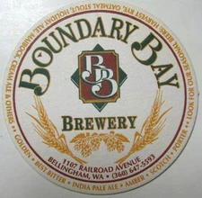 BOUNDARY BAY BREWERY Beer COASTER, Mat, Bellingham, WASHINGTON 1998 issue