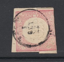 Peru, Scott 12a var, used, Double Paper variety (hinged into place)