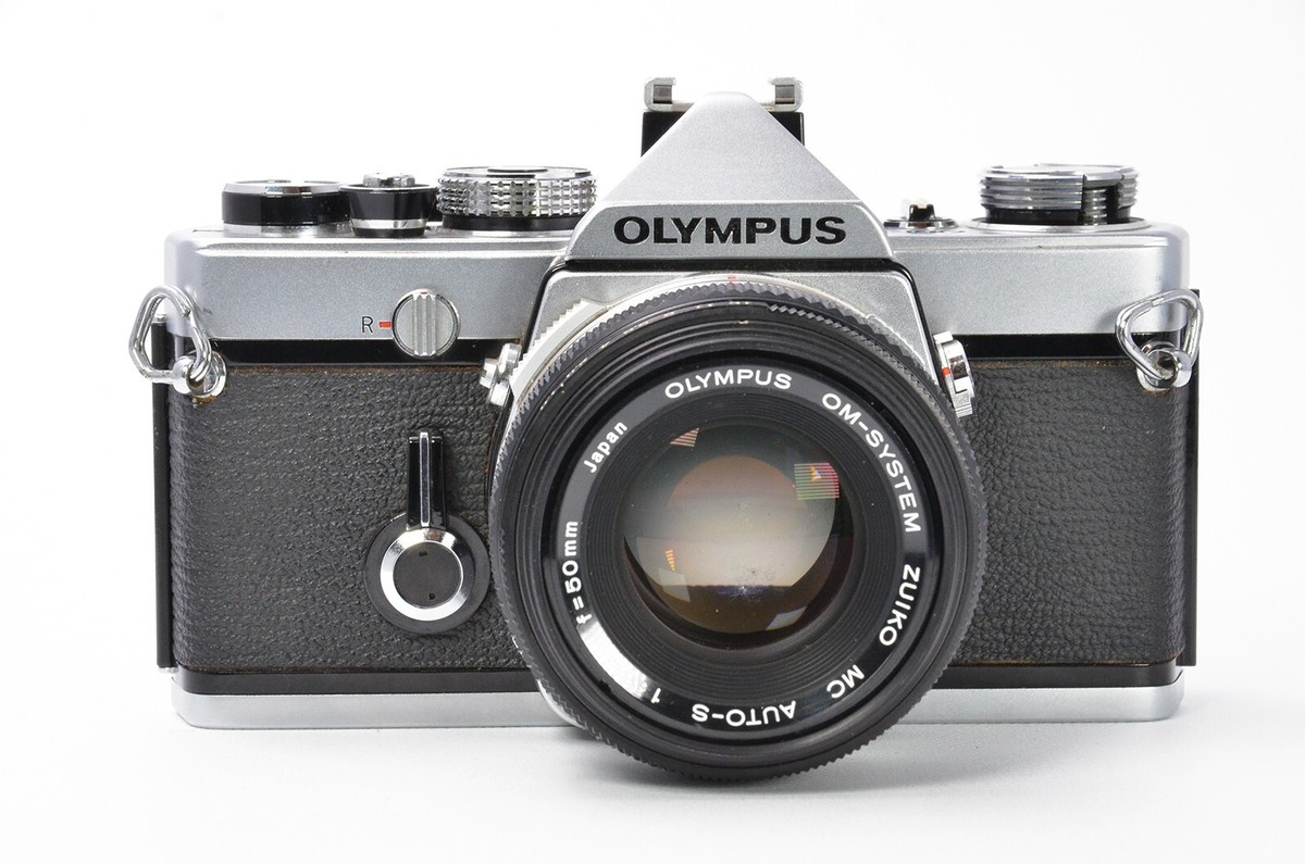 Olympus OM-1 SLR Film Camera Silver + Zuiko 50mm f/1.8 Lens [N