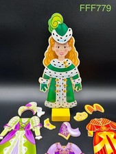 Melissa And Doug Dress Up Doll Princess Elise Wooden Magnetic Pretend Play