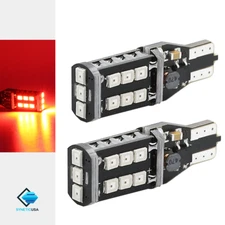 2X T10 921 904 15-LED Red  3RD Brake High Mount Stop Light Bulbs