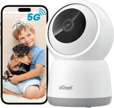 ieGeek 2K Indoor Home Security Cameras360° Pet Camera with Auto Tracking Alexa