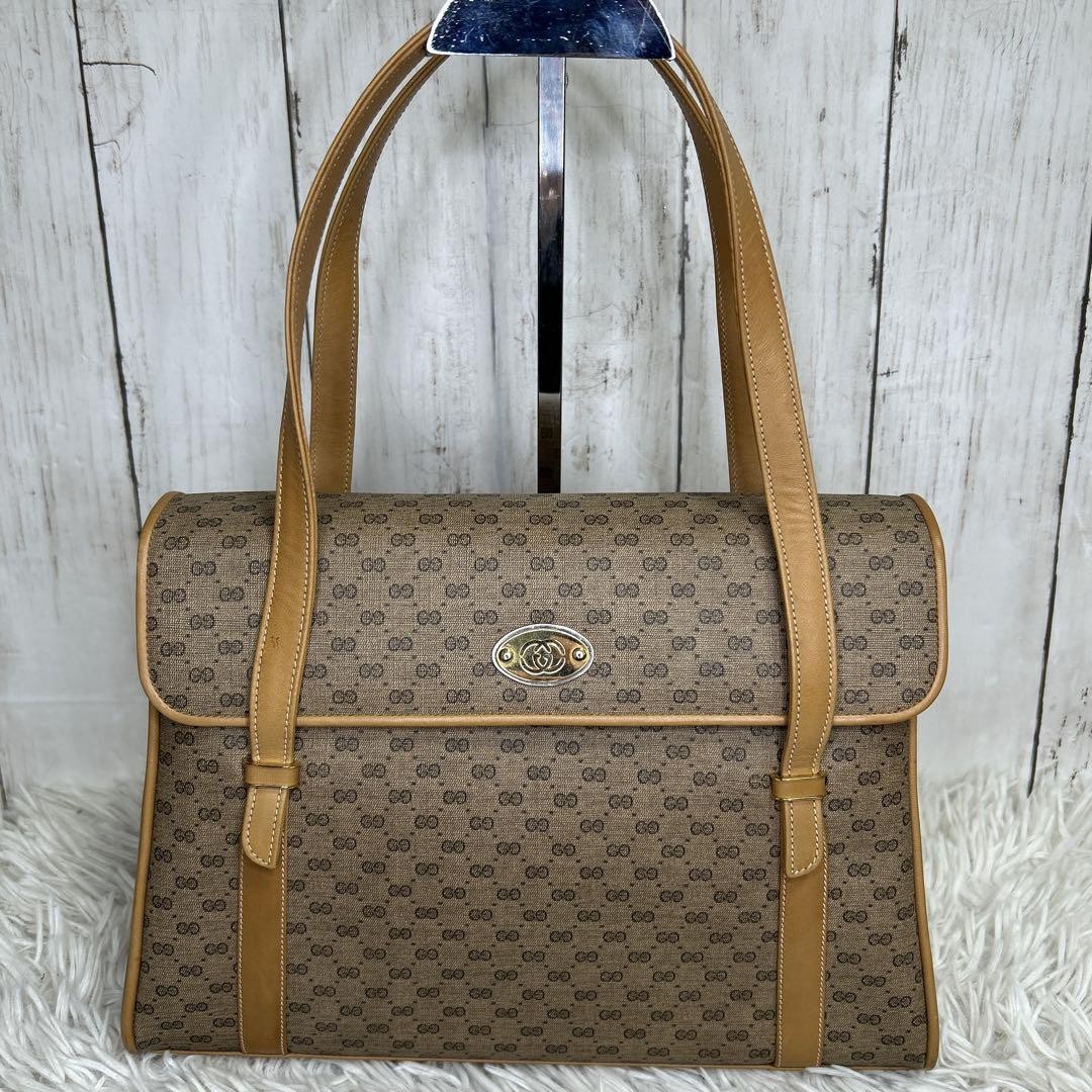 GUCCI GG monogram tote bag in leather and PVC from Japan