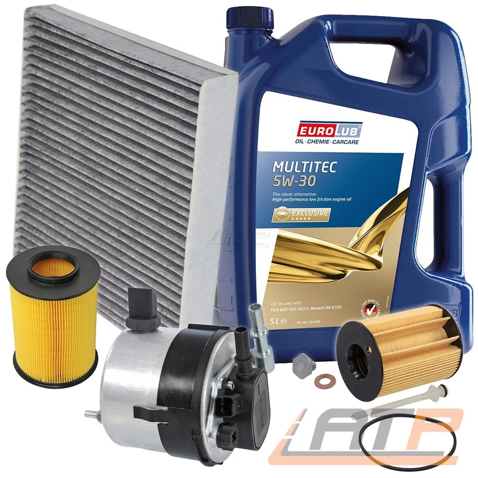 INSPEKTIONSPAKET FILTERSATZ SET B+5L EUROLUB 5W-30 FÜR VOLVO C30 1.6 D 07-12