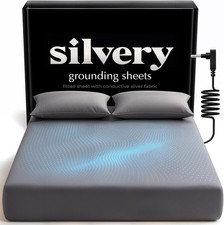 Silver-Infused Grounding Bed Sheets, Silky-Soft, Fitted Sheet, for Better Sleep