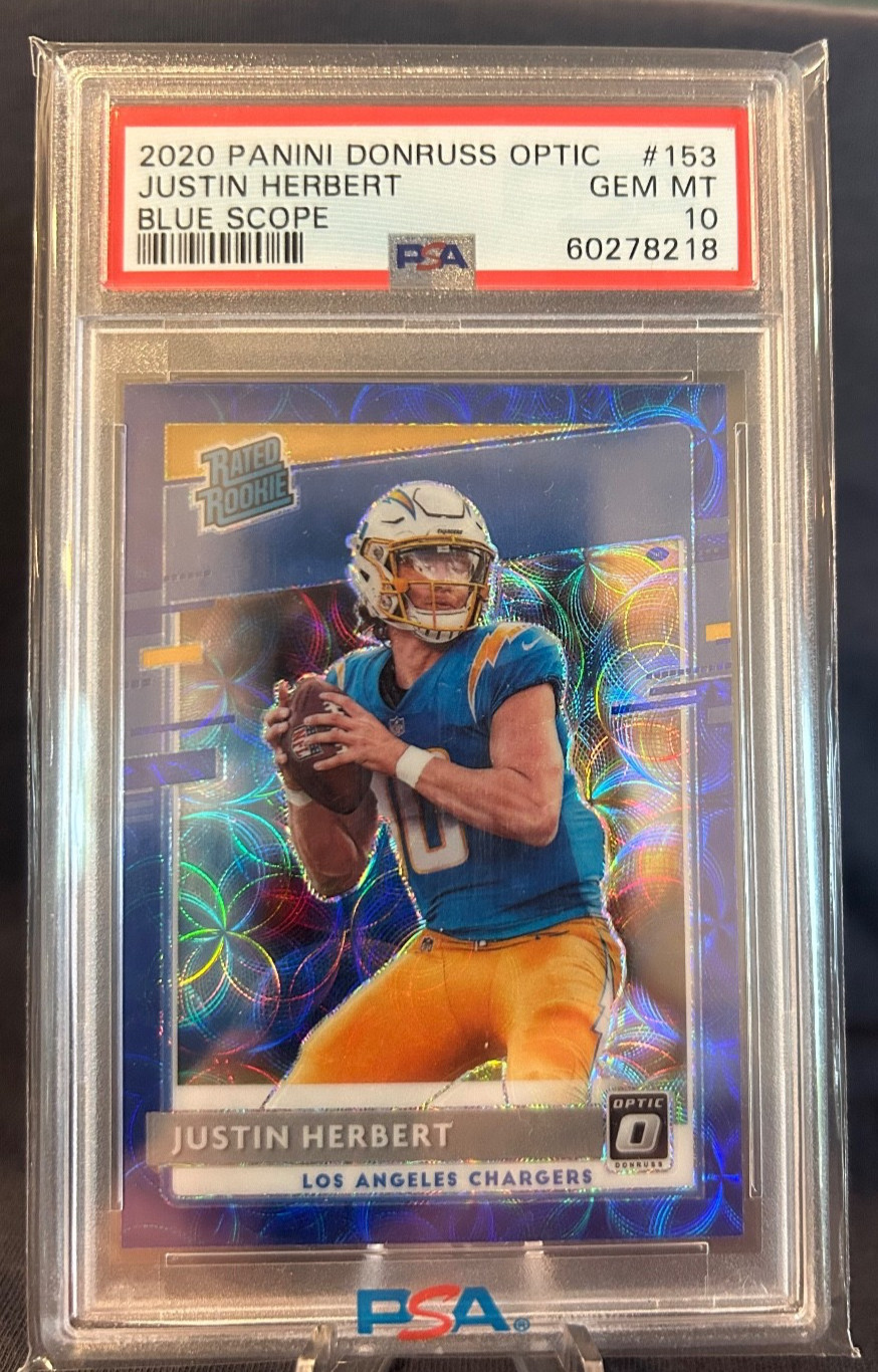 Justin Herbert Panini Donruss Optic #153 Blue Scope