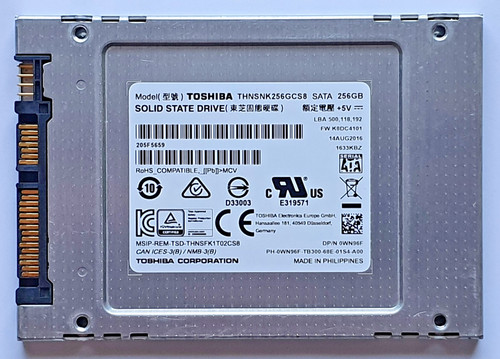 256 GB SATA III Toshiba SG5 Client SSD THNSNK256GCS8 2D-NAND TLC 2.5" Festplatte
