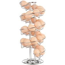 Toplife Spiral Design Stainless Steel Egg Skelter Dispenser Rack,Storage Disp...
