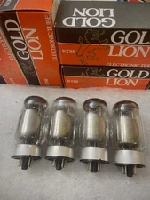 Genalex Gold Lion KT88 6550 Black Plates 4 Halo Getter Tested Excellent Full Box