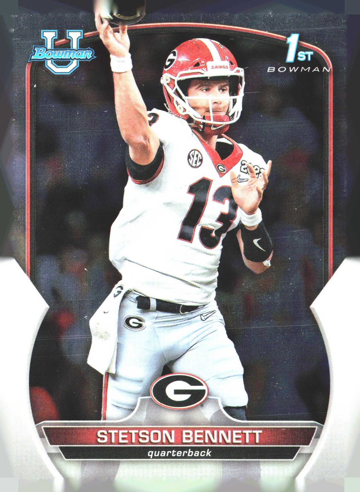 2022 Bowman University Chrome #39 Stetson Bennett Georgia Bulldogs