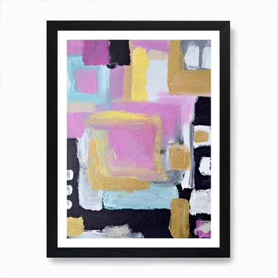 Abstraktes Gemälde 25 Kunstdruck gerahmt Wandbild Poster Leinwanddruck Bild