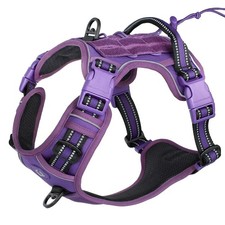 Auroth Tactical Dog Harness Adjustable Dog Vest with Handle - PURPLE