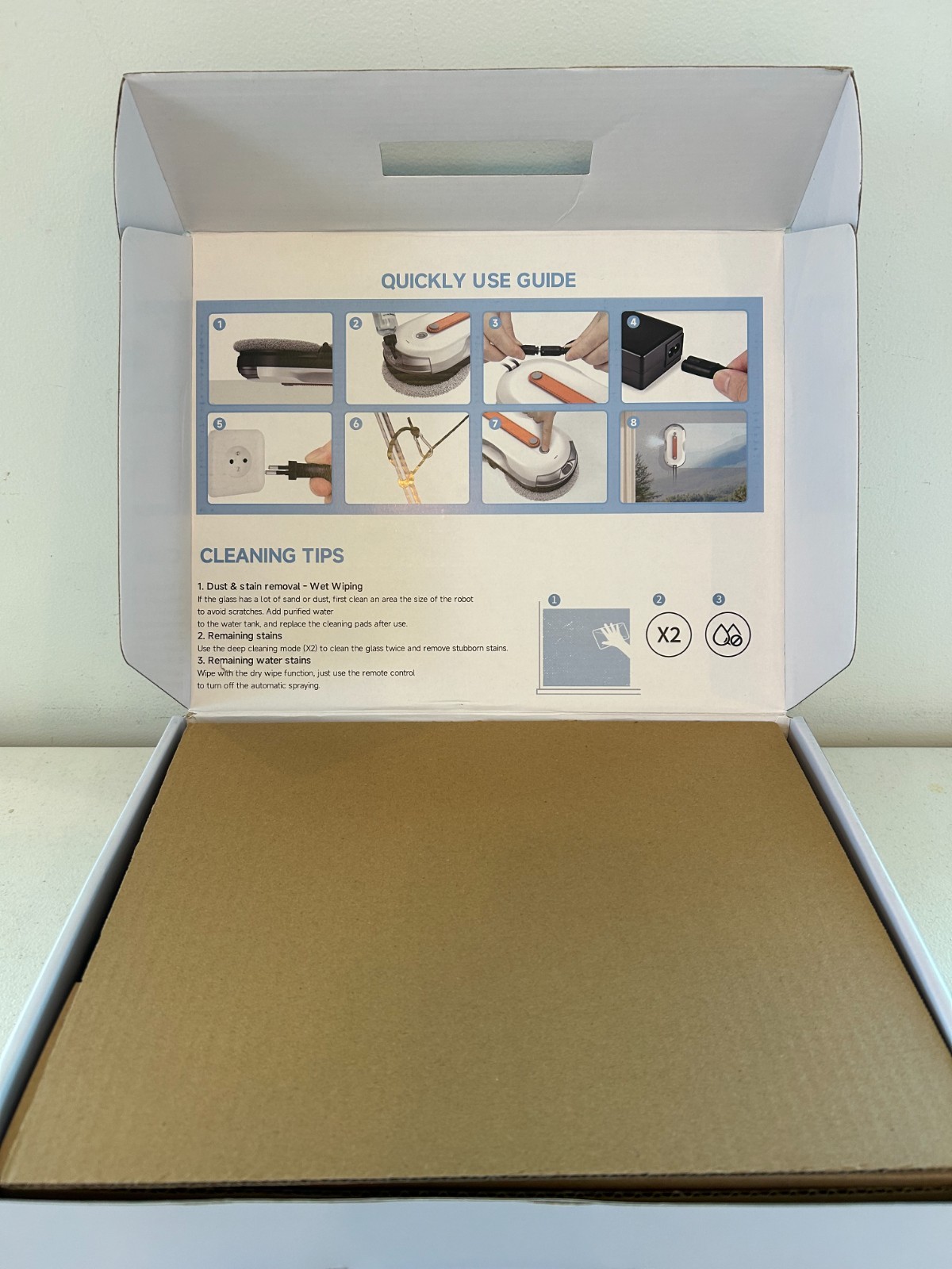 AlfaBot X7 Pro Robot Electric Window Cleaning Robot Tool W/ Dual Water Spray 65W