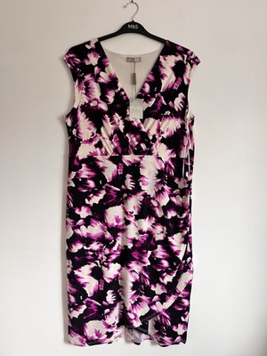 New Planet lila/weißes Damenkleid Größe 16