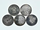 Lot 5 VINTAGE 1 Oz Silver Bars/Rounds Art Bars Collection Poured .999 *346