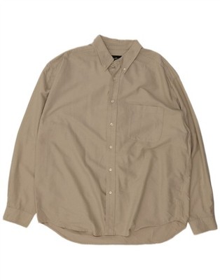 EDDIE BAUER Herren Hemd XL Beige Baumwolle CB14