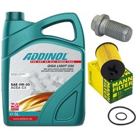 MotoröL Filter Set Addinol 0W-30 5 Liter + Schraube FüR Mercedes A-Klasse W169