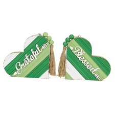 St.Patrick's Day Decorations, Rustic Wooden Sign for Home, Green and White