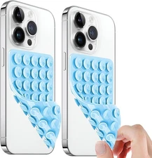 2 Pack Silicone Suction Cup Phone Case Mount Double Sided, Silicone Phone Stand