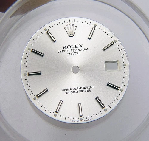 Genuine Rolex Oyster Date 34mm 15000 15003 15203 Silver Watch Dial SWISS MADE