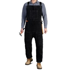 Leather Welding Apron Split Leg Heavy Duty Cowhide Safety Pants Forging Bib