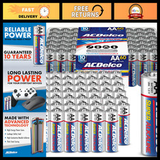 60-Count AA Batteries, Super Alkaline, Maximum Power, 10-Year Shelf Life, Reclos