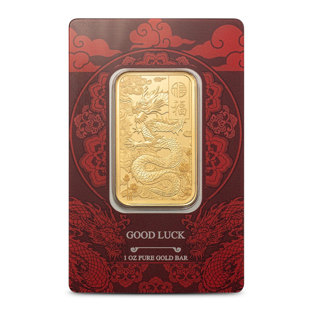 1 oz PAMP Suisse Gold Good Luck Yellow Dragon Bar (New w/Assay) | eBay