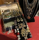 Vintage Gold Tone Costume Jewelry Box Lot Coro Trifari Vendome Monet Napier