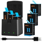 JHTC GoPro Hero 11 Battery Hero 10/Hero 9 Battery Replacement Set of 3 1800mAh