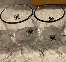 NEW Anthropologie Dupe BLACK BOW Icon Juice Glass Whiskey Cup RARE 