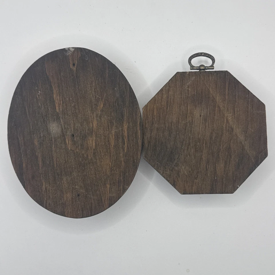 Vintage Butterfly Beaded Glass on Wood Plaque Wall Hanging Gallery Wall Set - Image 2 of 4