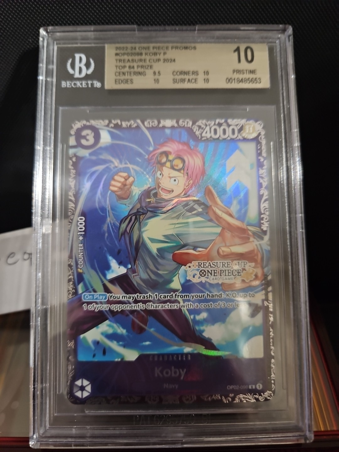 2024 One Piece Promo Treasure Cup Top 64 Koby #098 BGS 10 PRISTINE
