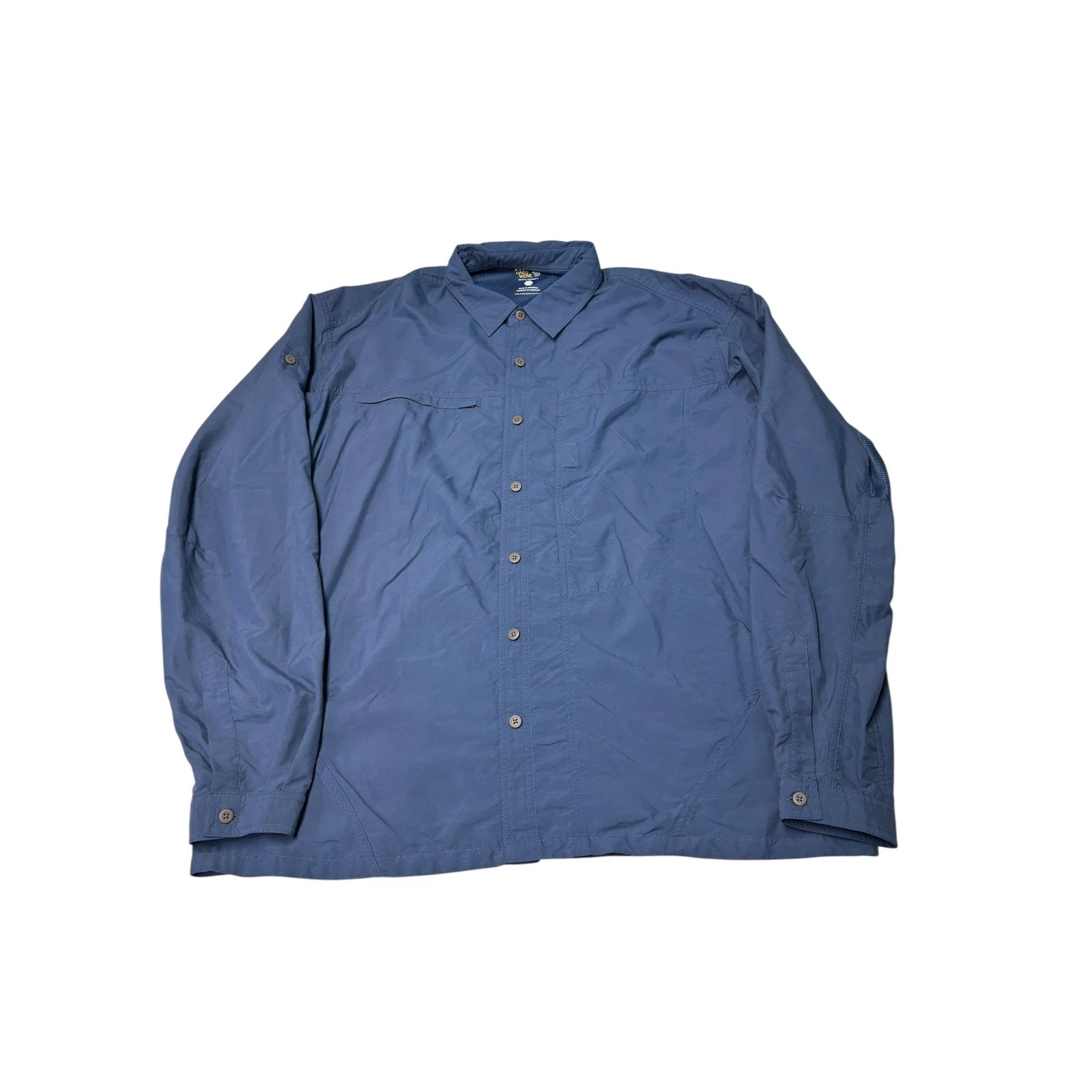 Mountain Hardwear Mens XL Blue Long Sleeve Hiking Fishing Button Down Shirt