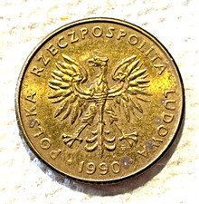 1990 Poland 10 zlotych Coin Uncrowned White Eagle
