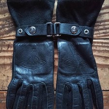 Vivienne Westwood Grove Leather Knit Gloves Vintage Authentic Rare Genuine