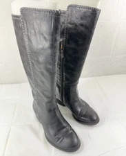 Dr. Scholl's Range Tall Black Faux Leather Riding Boots Women's Size 7.5