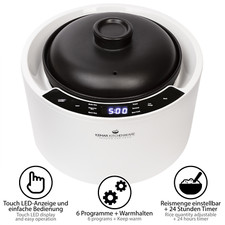 Reiskocher Keramik Dampfgarer Slow Cooker Digitaler Reis Kocher KeMar KCC-280