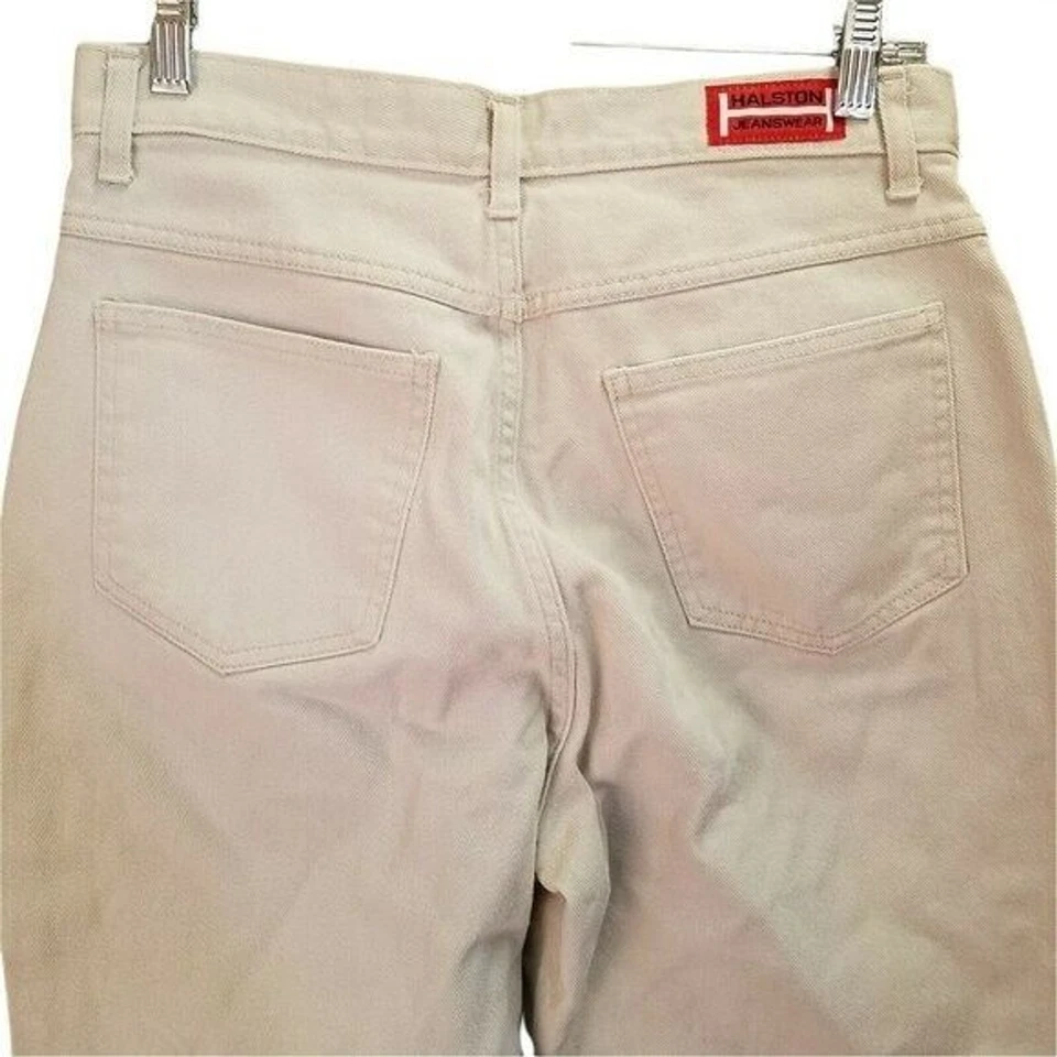 Halston Womens Size 8 White Solid Capri Jeans - Image 4 of 4