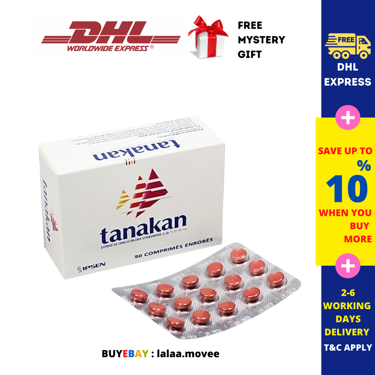 Tanakan 40mg X 90 Tablet Ginkgo Biloba Extract 100% ORIGINAL