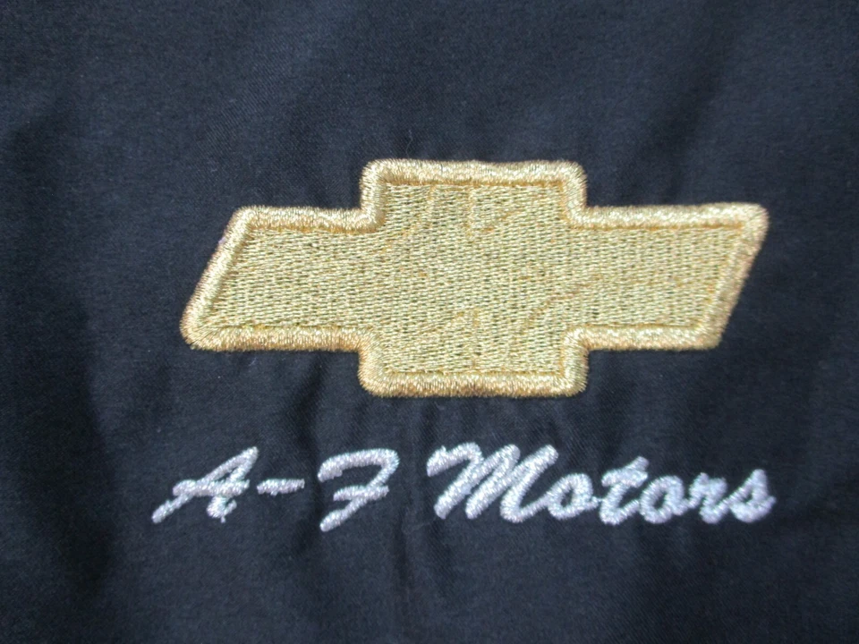 Pullover grande de golf Chevrolet cortavientos para hombre A-F Motors concesionario Chevy negro Foto 3 de 4