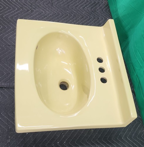yellow bathroom sink ceramic original porcelain vanity cabinet - Picture 7 of 14
