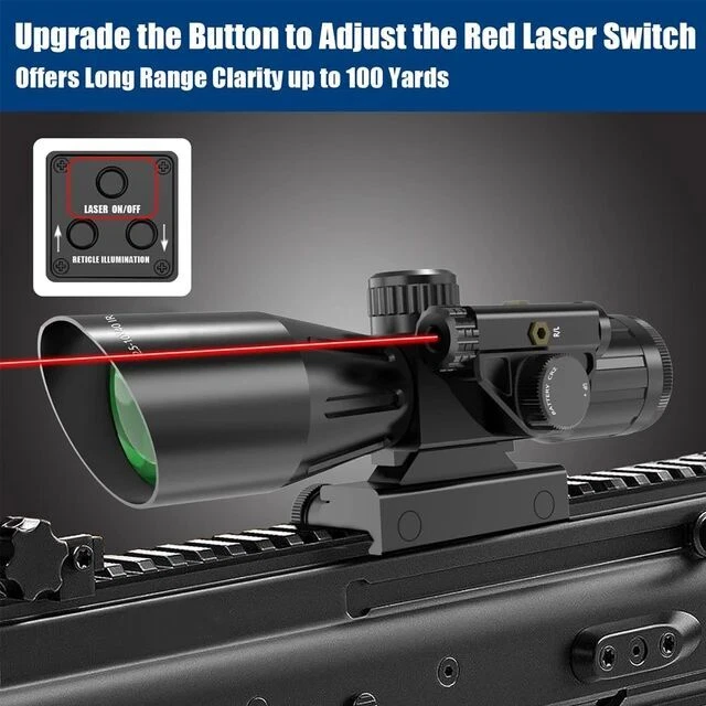 HOT 2.5-10x40IR Rifle Scope Red Illuminated Mil-dot Riflescope with Red Laser - Image 4 of 4