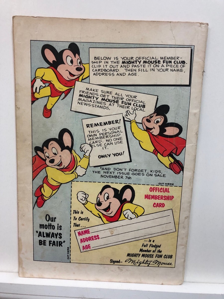 Mighty Mouse Fun Club Magazine # 1 VERY GOOD September 1957 See