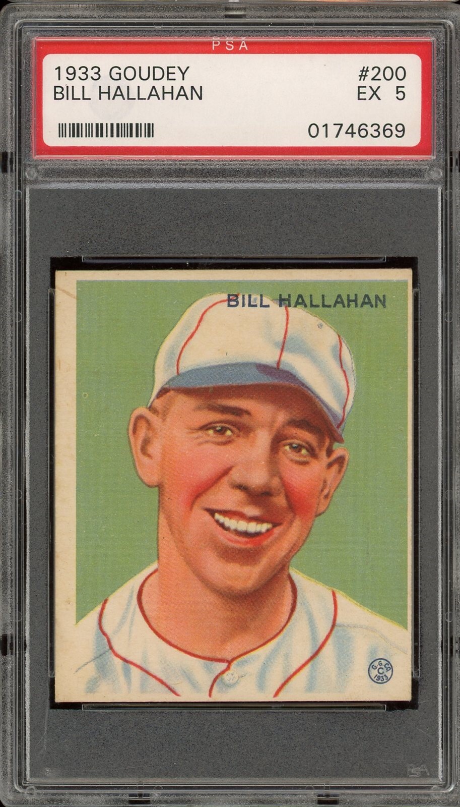 1933 Goudey Baseball #200 Bill Hallahan PSA 5
