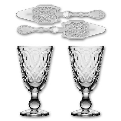 2x La Rochere Absinth Glas Lyonnais 230ml + 2x Absinth Löffel Antique