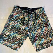 Pacific Surf By Exist Board Shorts Small Casual Swim Shorts Colorful W/ Pocket