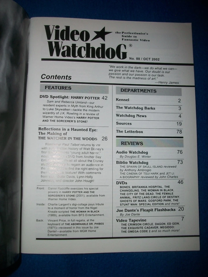 Video Watchdog #88 October 2002 Harry Potter Watcher in the Woods Cannibals - Image 3 of 3