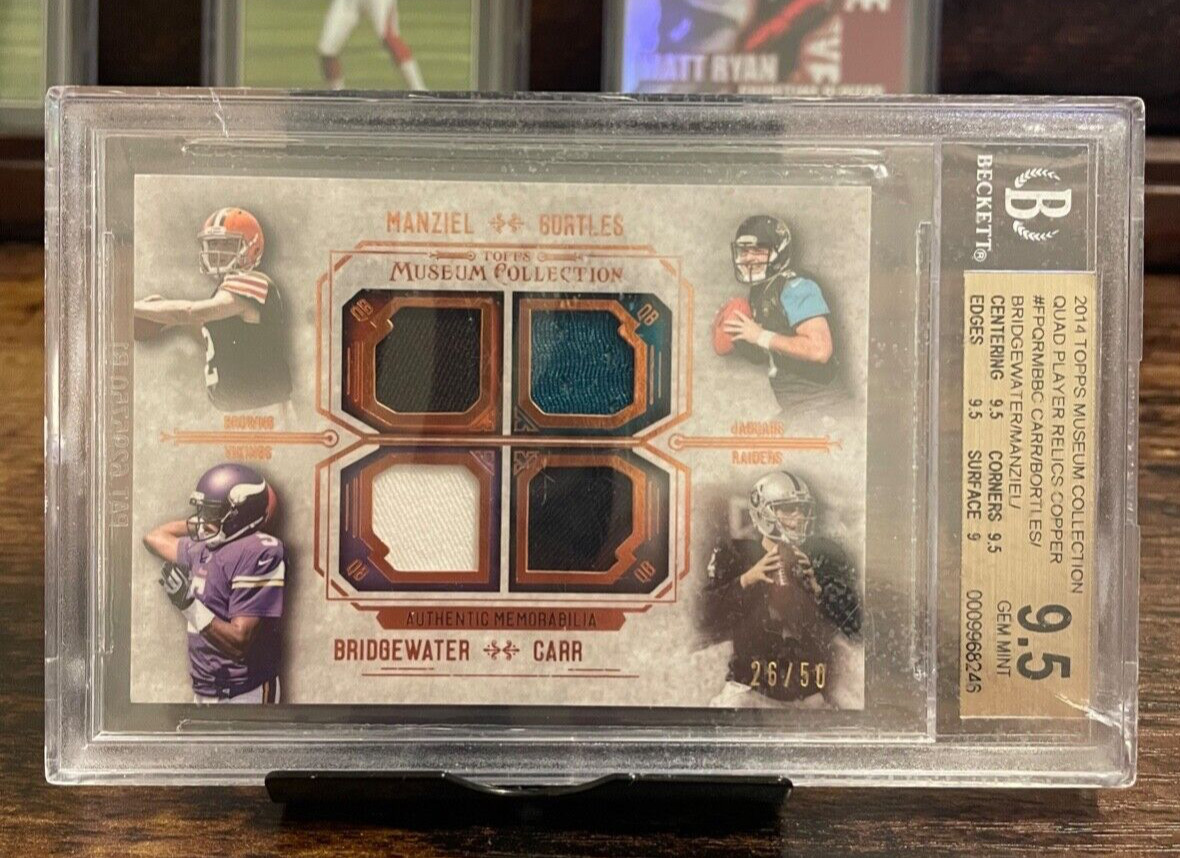 Derek Carr Topps Prime Quad Relics #QRDC Copper