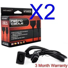 2 NEW CONTROL PAD EXTENSION CABLES FOR 8 BIT NES NINTENDO CONTROLLERS NEW IN BOX