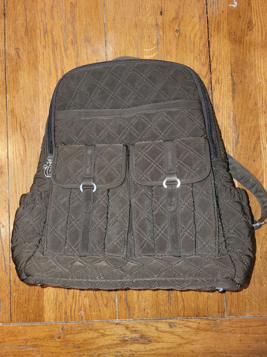 Vera Bradley Chocolate Brown Quilted Microfiber Backpack  display picture 1